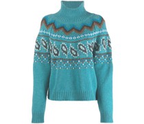 Jacquard-Pullover mit Stehkragen
