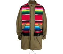 Parka mit bunt gestreiftem Overlay