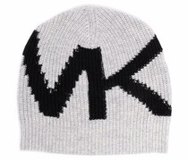 Strickmütze mit Logo-Print