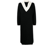 Gestricktes Midikleid mit V-Ausschnitt
