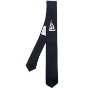 Jacquard-Krawatte mit Segelbooten