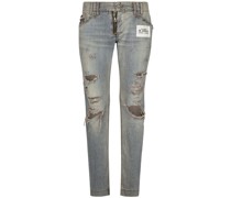 Slim-Fit-Jeans im Distressed-Look