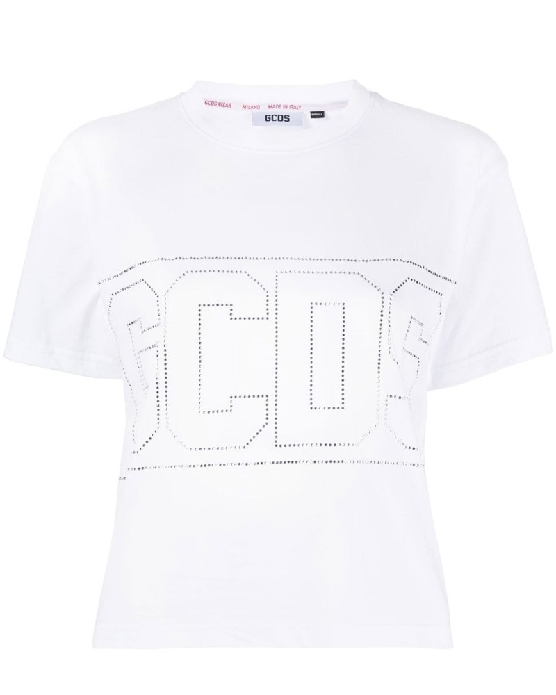 GCDS Damen T-Shirt mit Logo-Applikation