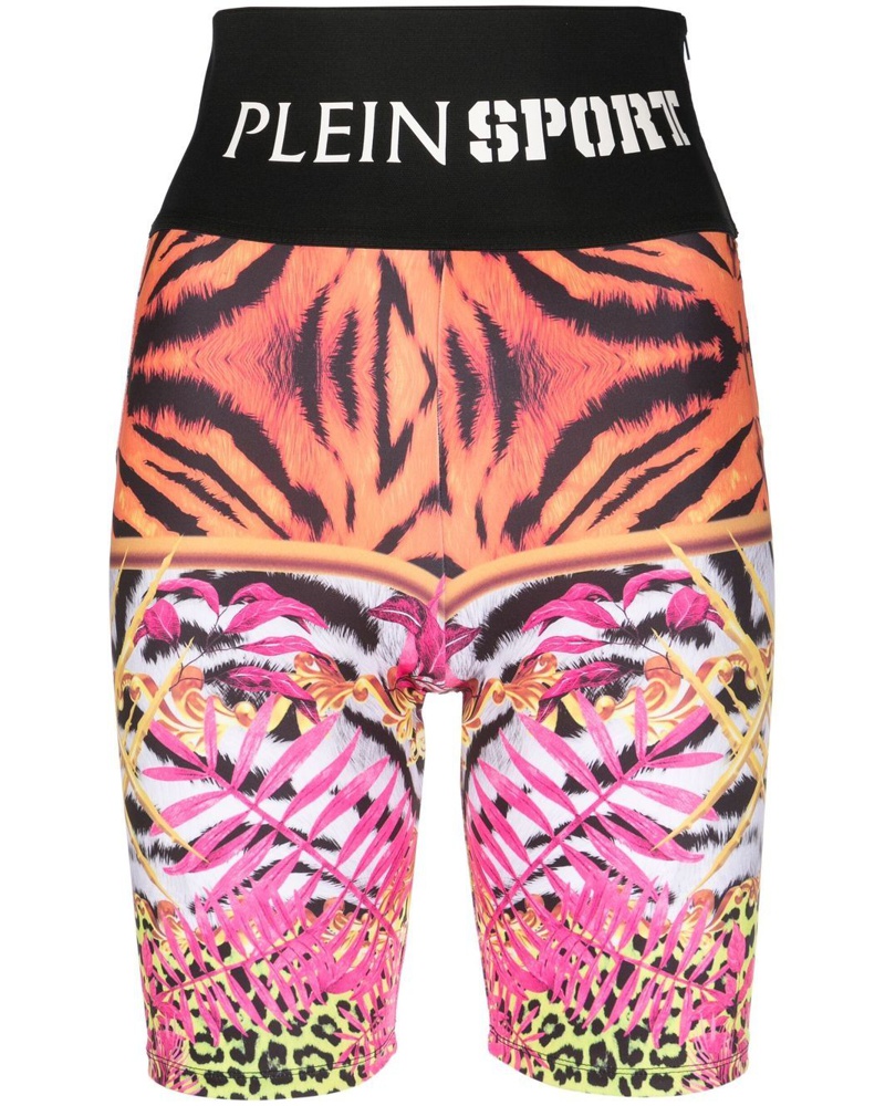 Philipp Plein Damen Radlerhose mit Logo-Bund