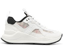 check-mesh low-top sneakers
