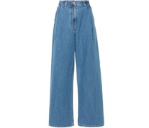 4G-motif cotton jeans