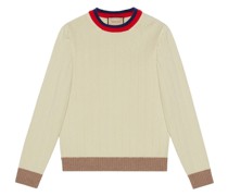 Gerippter Pullover mit Streifen