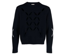 Gestrickter Pullover mit Blumendetail