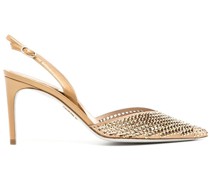 Slingback-Pumps mit Kristallen