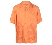 dragon-print short-sleeve shirt