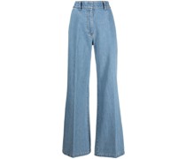 Hoch sitzende Schlagjeans
