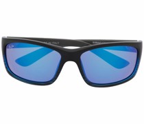 Blau getönte Sonnenbrille mit Logo-Gravur