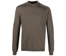 ribbed-knit mock neck sweatshirt