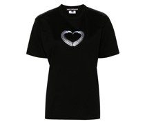 graphic-heart print cotton T-shirt