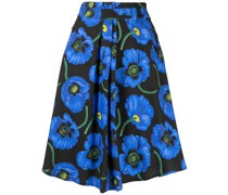 Midirock mit Blumen-Print