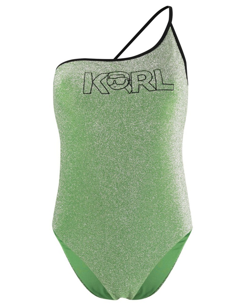 Karl Lagerfeld Damen Ikonik 2.0 Lurex-Badeanzug