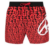 Badeshorts mit Logo-Print