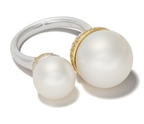 18kt Weißgoldring mit Perle