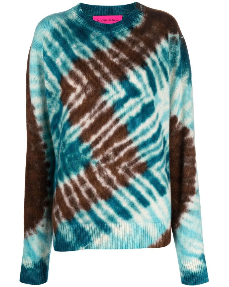 The Elder Statesman Damen Kaschmirpullover mit Batikmuster