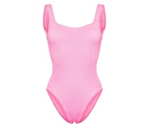 scoop-back shirred swimsuit