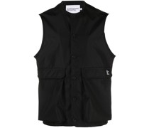 Weste aus Gabardine mit Logo-Patch