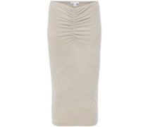 ruched jersey midi skirt
