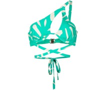 Bikinioberteil mit Pinselstrich-Print