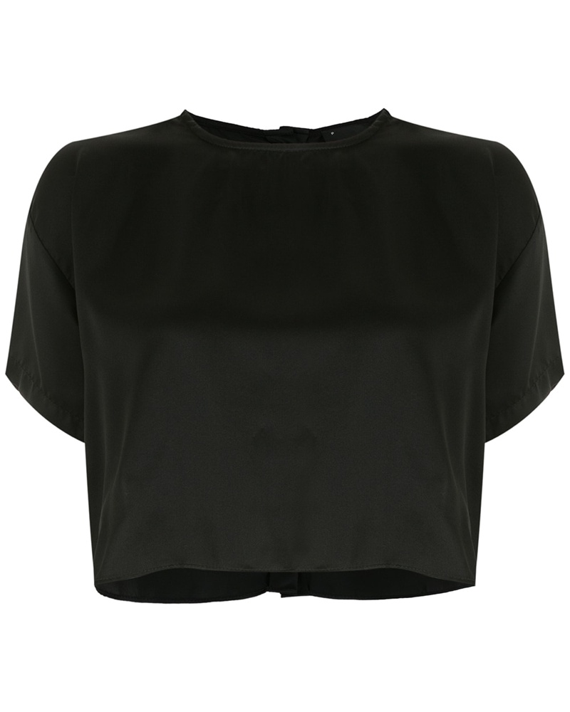 Andrea Bogosian Damen Seidenbluse mit rundem Ausschnitt