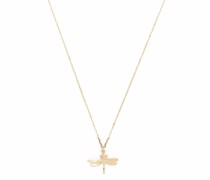 18kt Teeny Tiny Dragonfly Gelbgoldhalskette