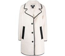 Einreihiger Mantel mit Faux Shearling