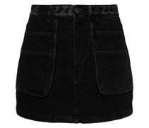 Kurze Jeans-Shorts mit Logo-Bund
