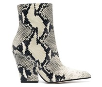 Stiefeletten mit Schlangenleder-Optik