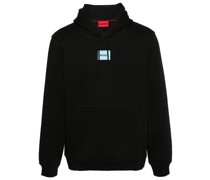 logo-patch cotton hoodie