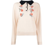 Pullover mit Blumenstickerei