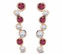 18kt Rotgoldohrringe mit Diamanten