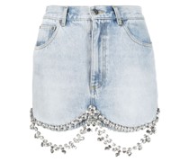 Jeans-Minirock mit Kristallen