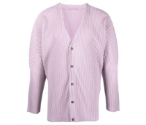 Plissierter Cardigan mit V-Ausschnitt