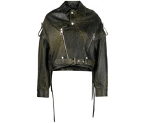 Cropped-Jacke aus Leder