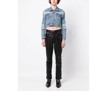 Cropped-Jeansjacke im Distressed-Look