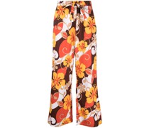 Weite Hose mit Blumen-Print