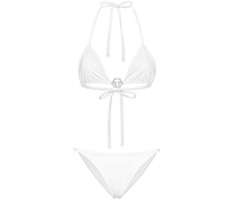 Triangel-Bikini mit Logo-Schild