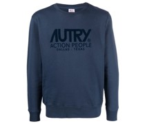 Sweatshirt mit geflocktem Logo