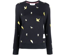 Sweatshirt mit aufgestickten Tieren