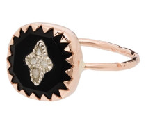 9kt Rotgoldring mit Diamanten