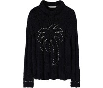Pullover mit Palmenstickerei