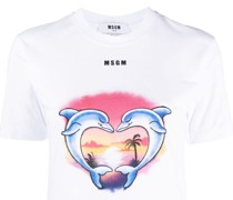 T-Shirt mit Delfin-Print