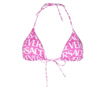 Triangel-Bikini mit Logo-Print