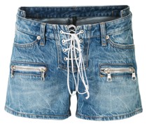Jeans-Shorts mit Schnürung