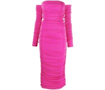 Schulterfreies Kleid mit Raffungen