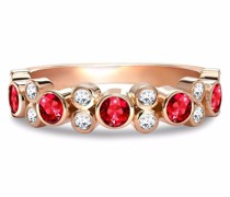 18kt Rotgoldring mit Diamanten